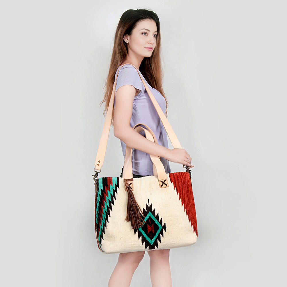 American Darling Tote Saddle Blanket Genuine Leather