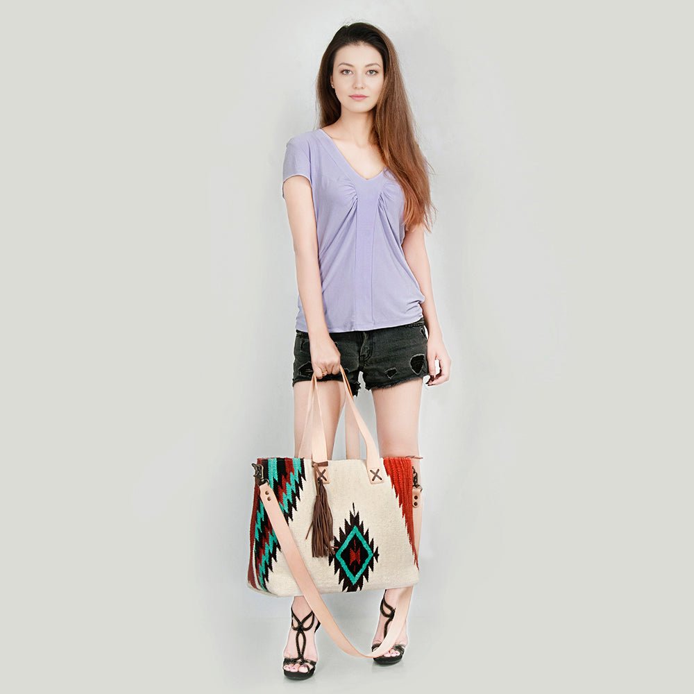 American Darling Tote Saddle Blanket Genuine Leather