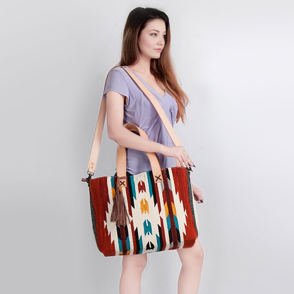 American Darling Tote Saddle Blanket Genuine Leather
