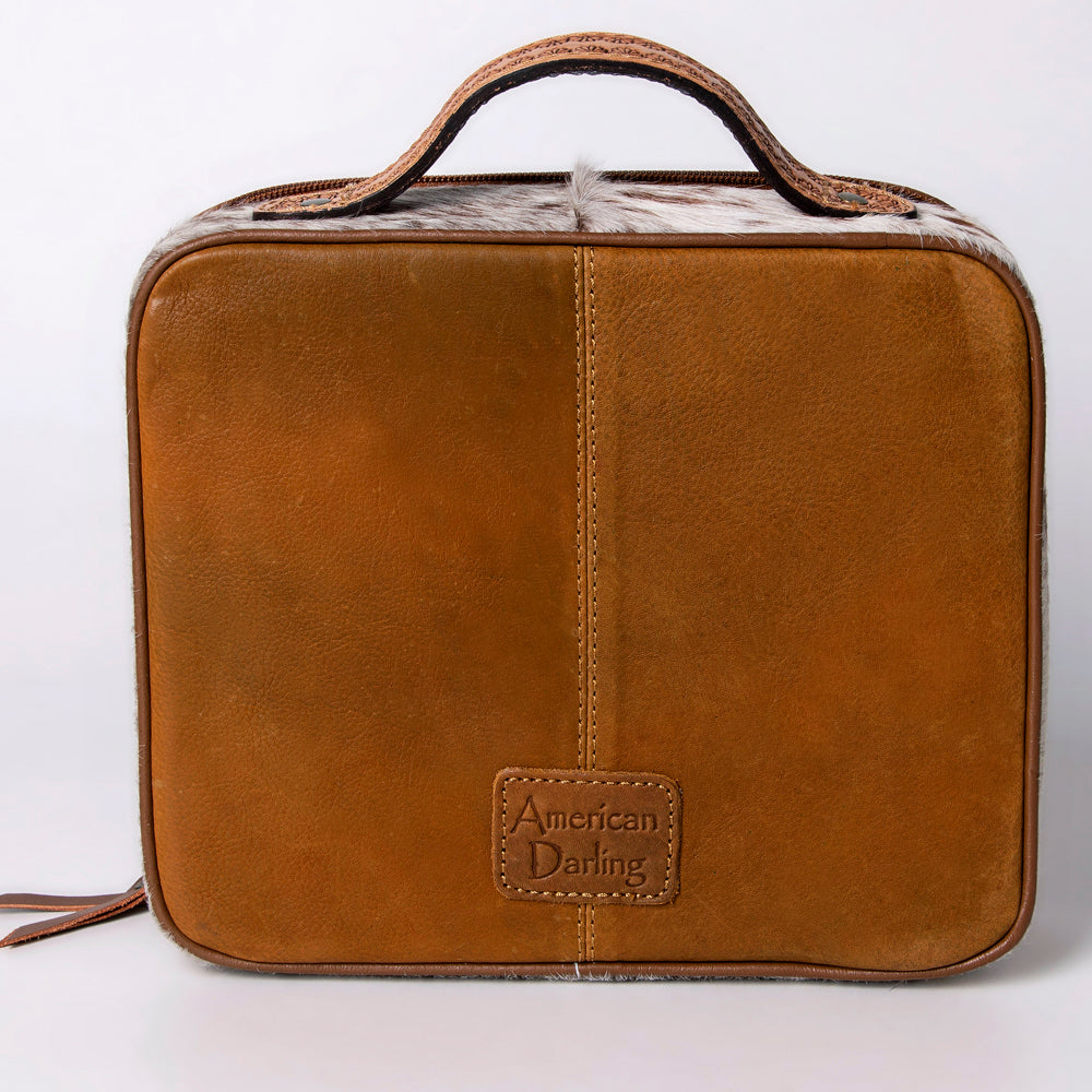 American Darling Jewelry Case Hand Tooled Hair-On Genuine Leather