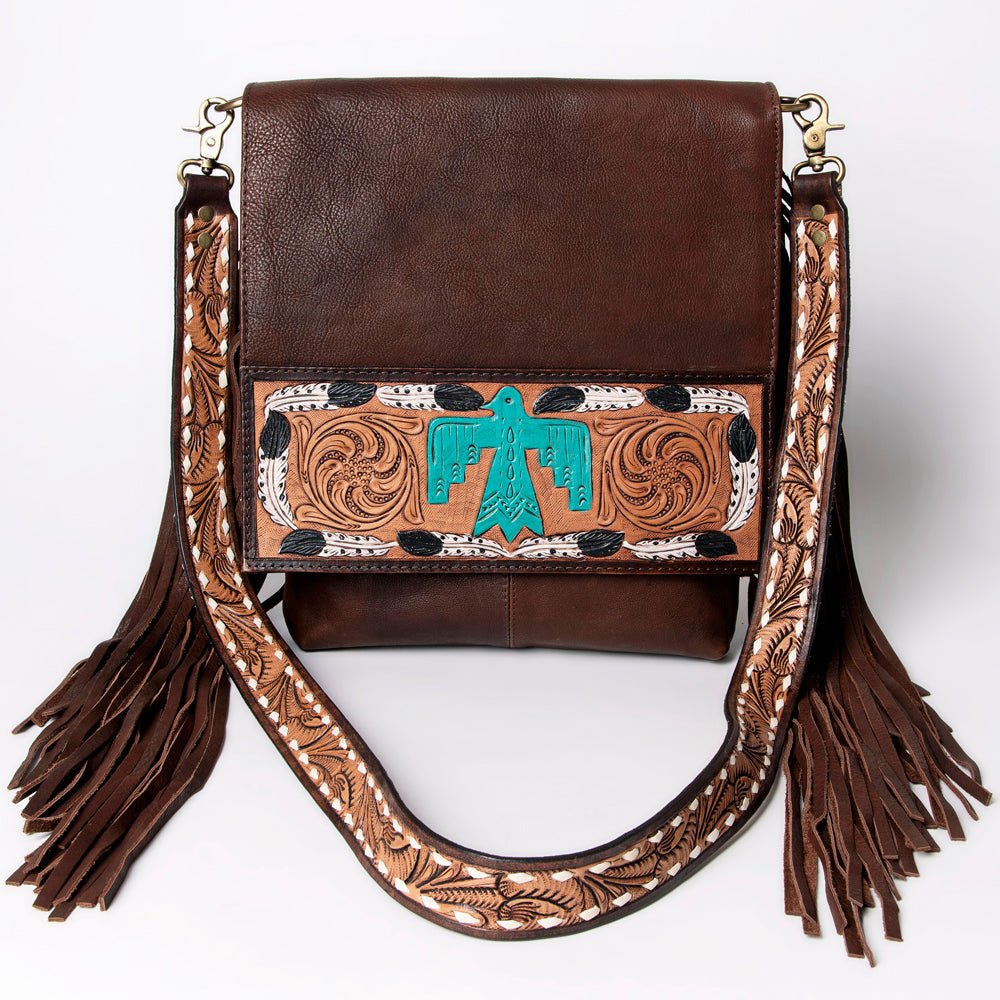 American Darling Large Crossbody Hand Tooled Genuine Leather