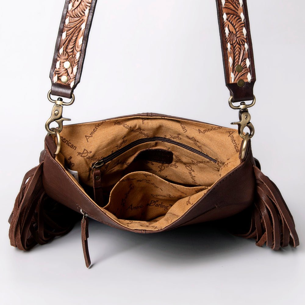 American Darling Large Crossbody Hand Tooled Genuine Leather