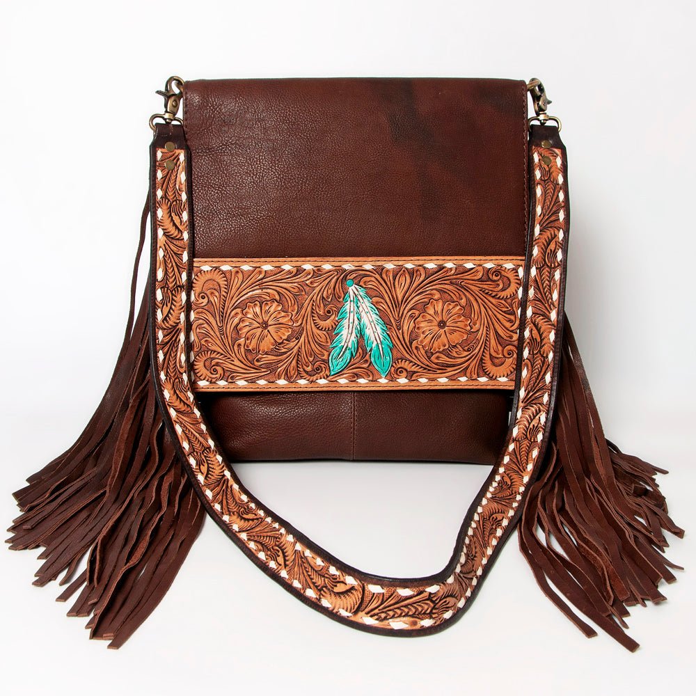 American Darling Large Crossbody Hand Tooled Genuine Leather