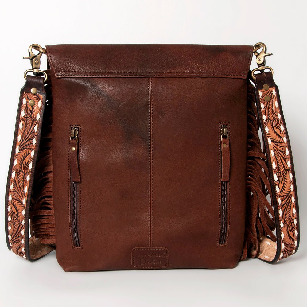 American Darling Large Crossbody Hand Tooled Genuine Leather