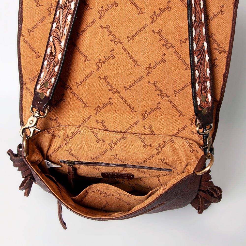 American Darling Large Crossbody Hand Tooled Genuine Leather