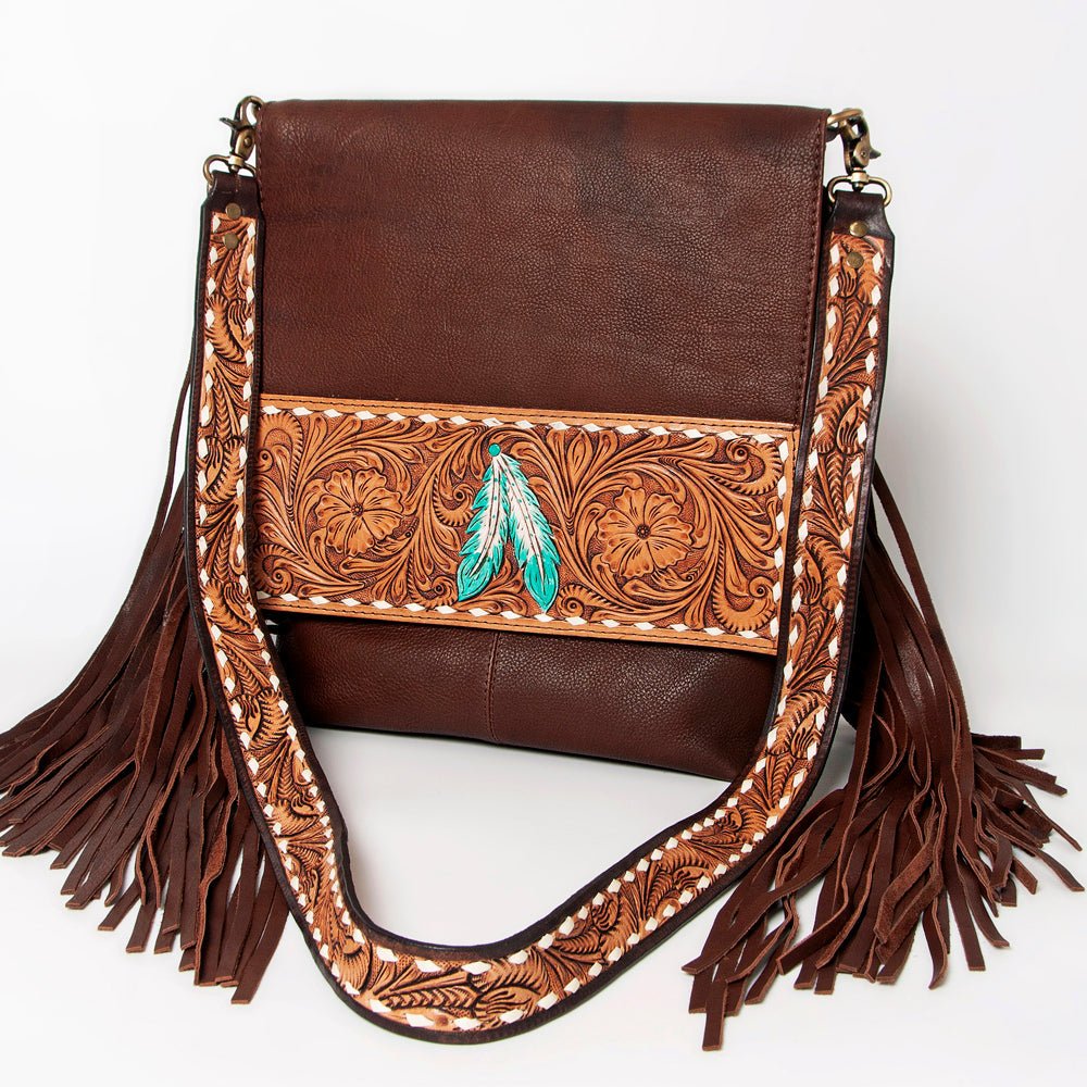American Darling Large Crossbody Hand Tooled Genuine Leather