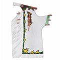 Hilason Bronc Bull Riding Genuine Leather Rodeo Western Chaps White Green