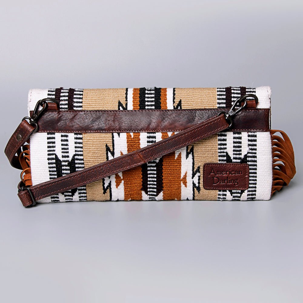 American Darling Small Crossbody Hand Tooled Saddle Blanket Genuine Leather