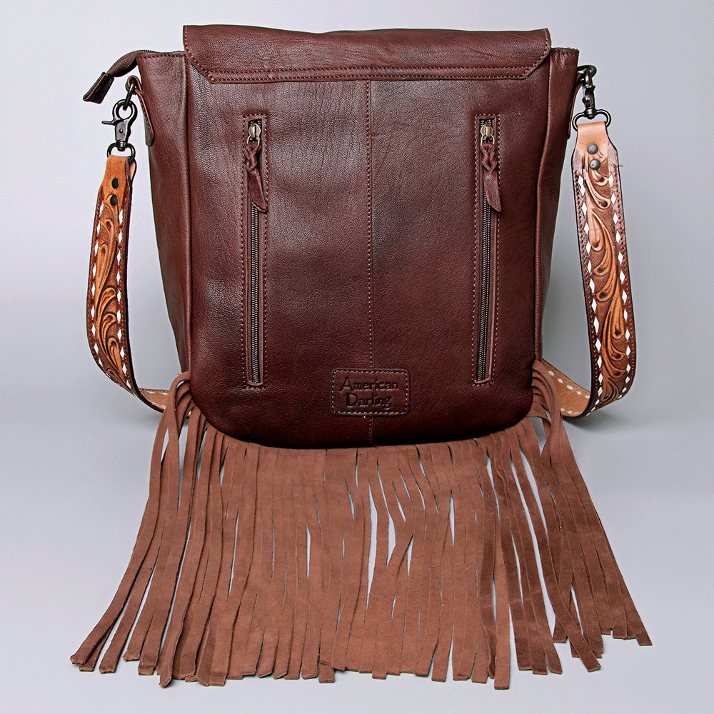 American Darling Crossbody Hand Tooled Hair-On Genuine Leather