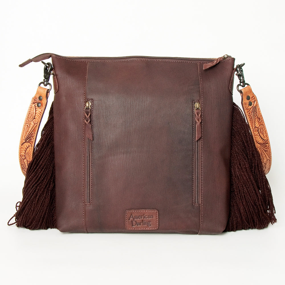 American Darling Hand-Tooled Saddle Blanket Leather Crossbody Bag
