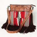 American Darling Hand-Tooled Saddle Blanket Leather Crossbody Bag