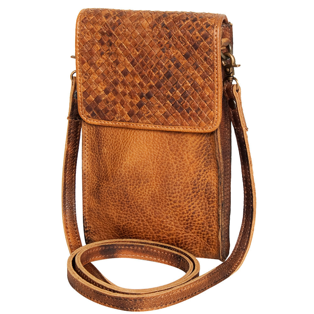 Never Mind Cell Phone Holder Vintage Handmade Genuine Cowhide Leather