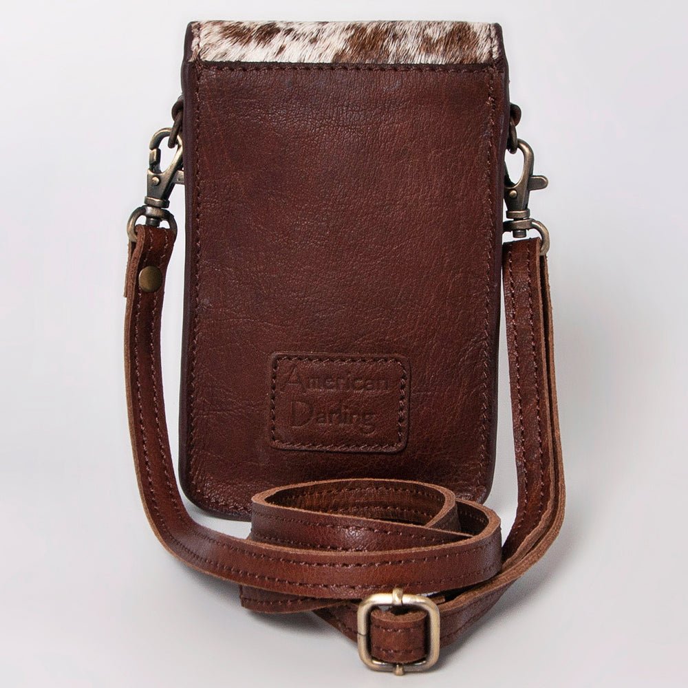 American Darling Cell Phone Holder Hand Tooled Hair-On Genuine Leather