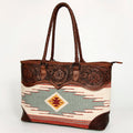American Darling Hand-Tooled Saddle Blanket Leather Tote