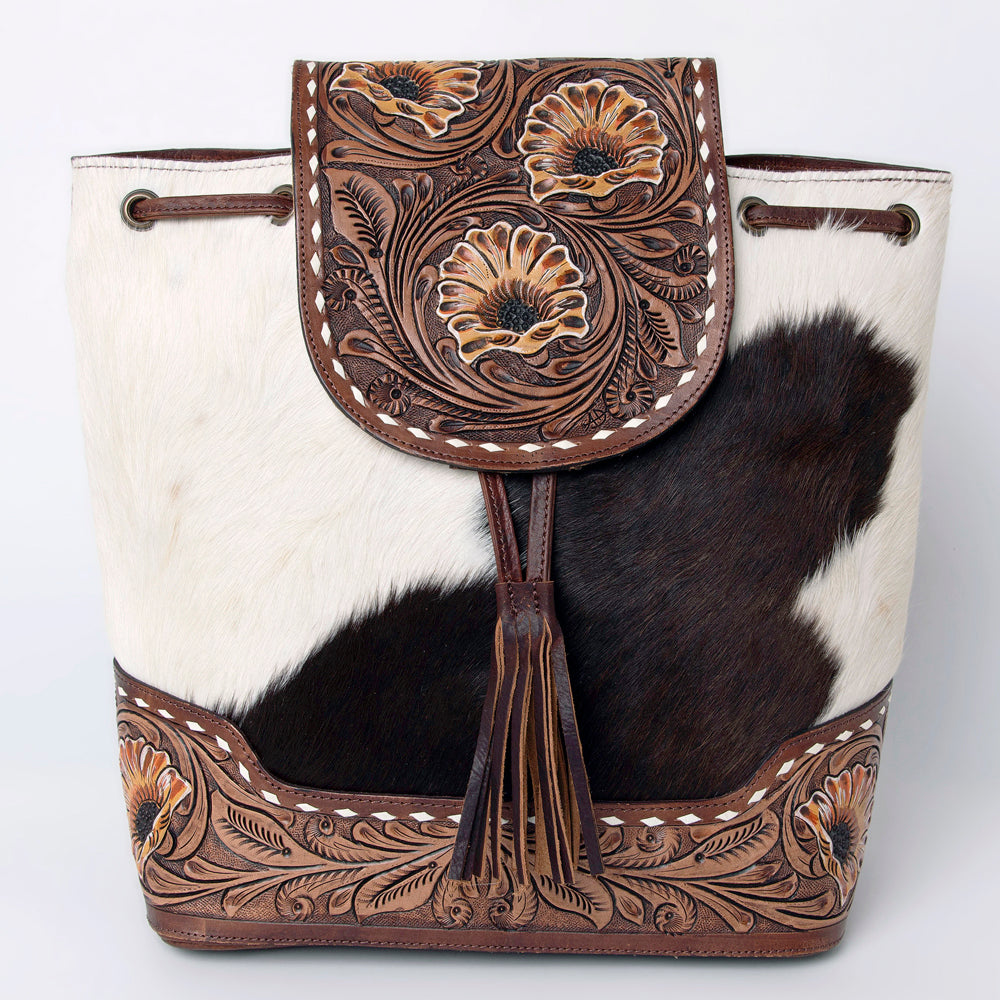 American Darling Backpack Hair-On Hand Tooled Genuine Leather