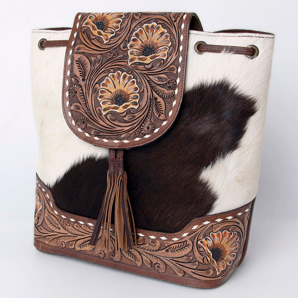 American Darling Backpack Hair-On Hand Tooled Genuine Leather