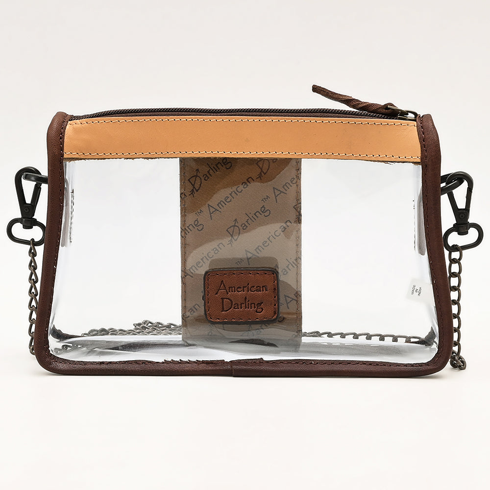 American Darling Clear bag Hand Tooled Genuine Leather Women Western Handbag Purse