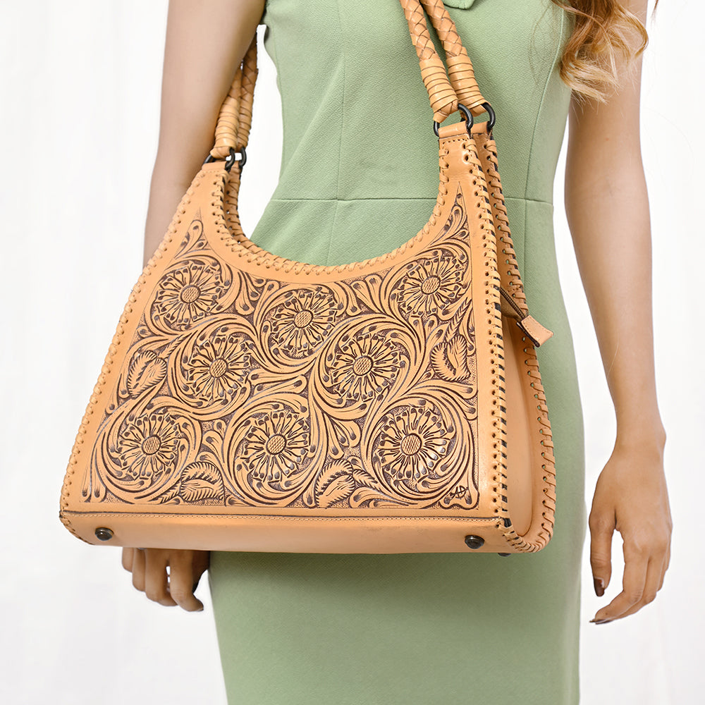 American Darling Hand-Tooled Genuine Leather Hobo Bag