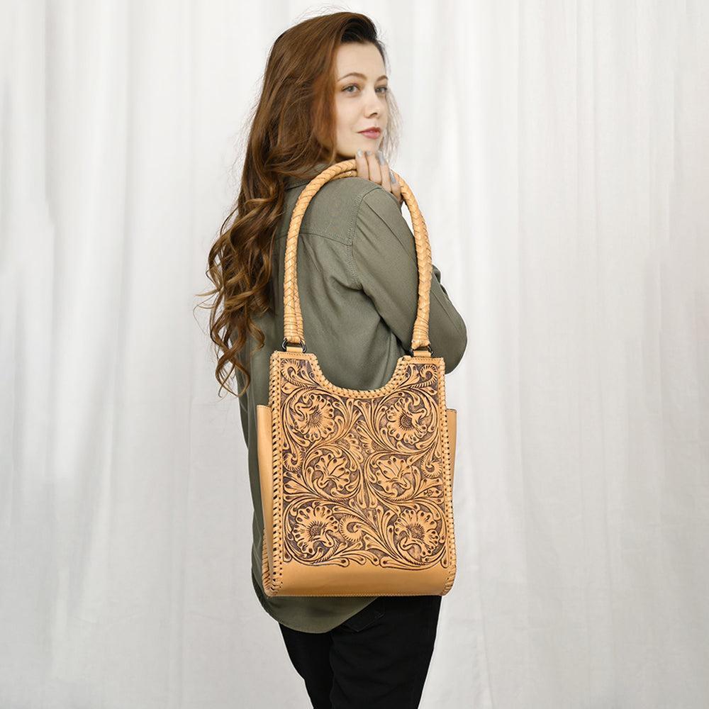 American Darling Hand-Tooled Genuine Leather Tote