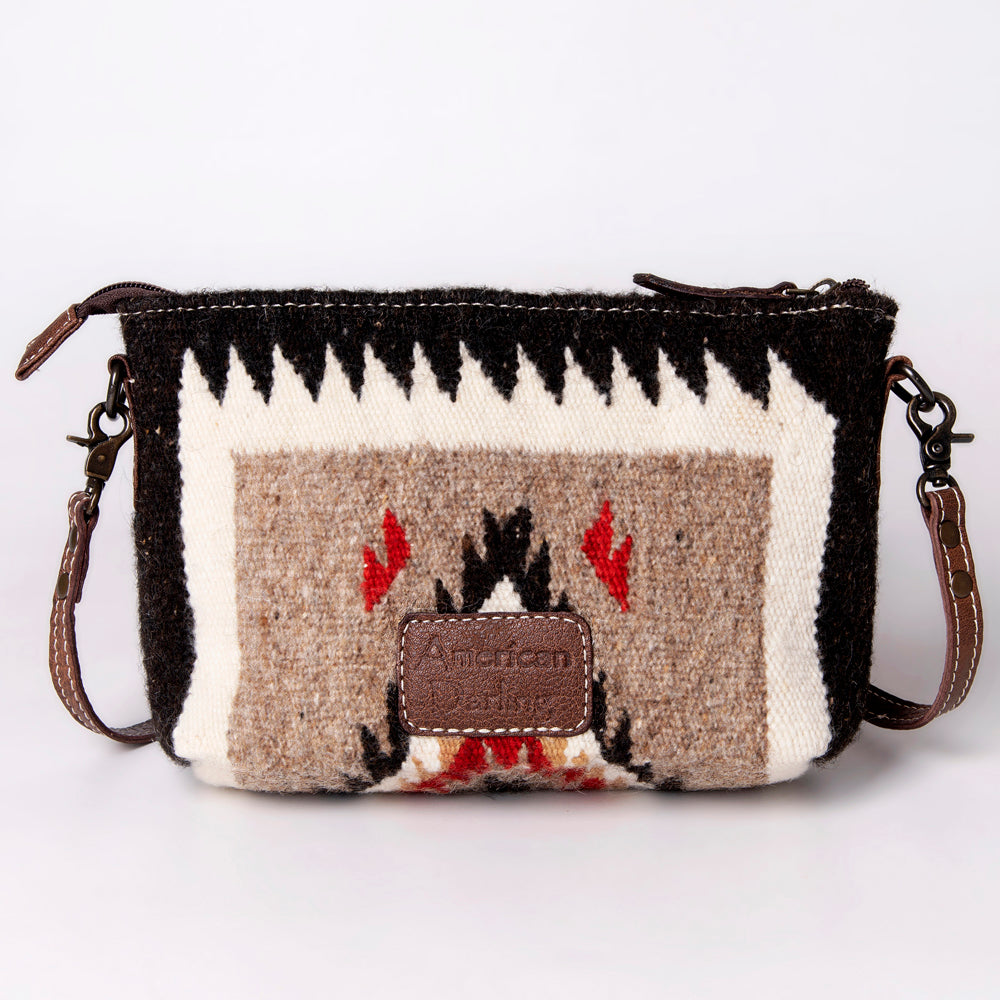 American Darling Handwoven Saddle Blanket Crossbody Bag – Genuine Leather Western Purse  Artisan Crafted Boho Cowgirl Shoulder Bag