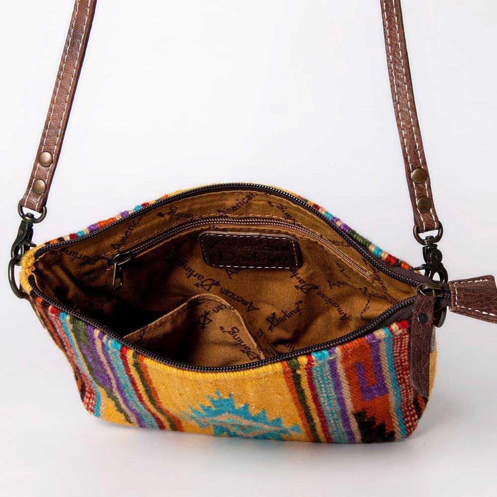American Darling Crossbody Saddle Blanket Genuine Leather