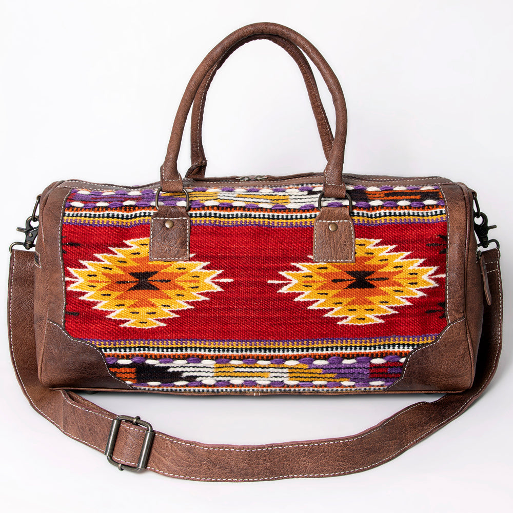 American Darling Western Travel Duffel Bag with Handwoven Saddle Blanket