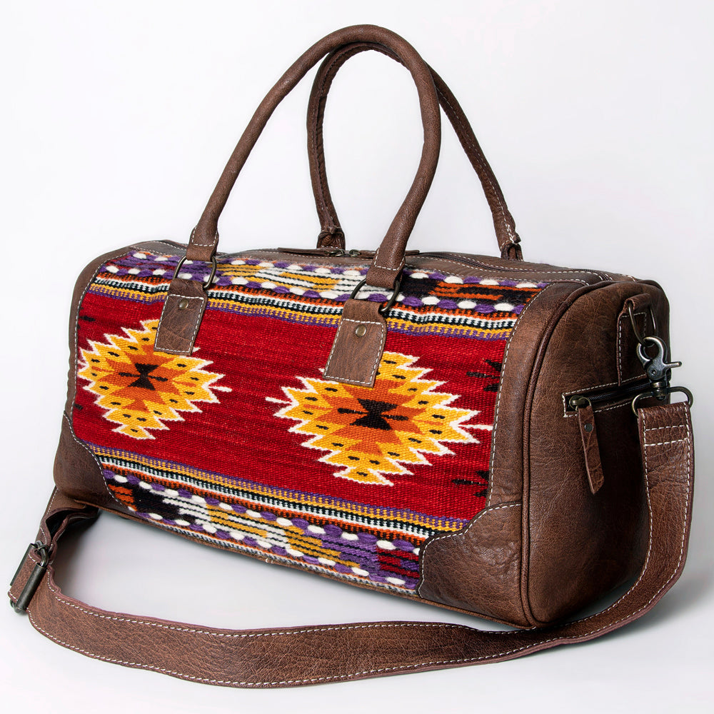American Darling Western Travel Duffel Bag with Handwoven Saddle Blanket
