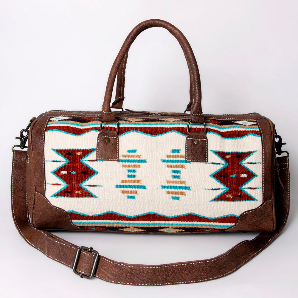 American Darling Western Travel Duffel Bag with Handwoven Saddle Blanket