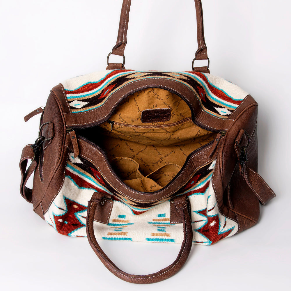 American Darling Western Travel Duffel Bag with Handwoven Saddle Blanket