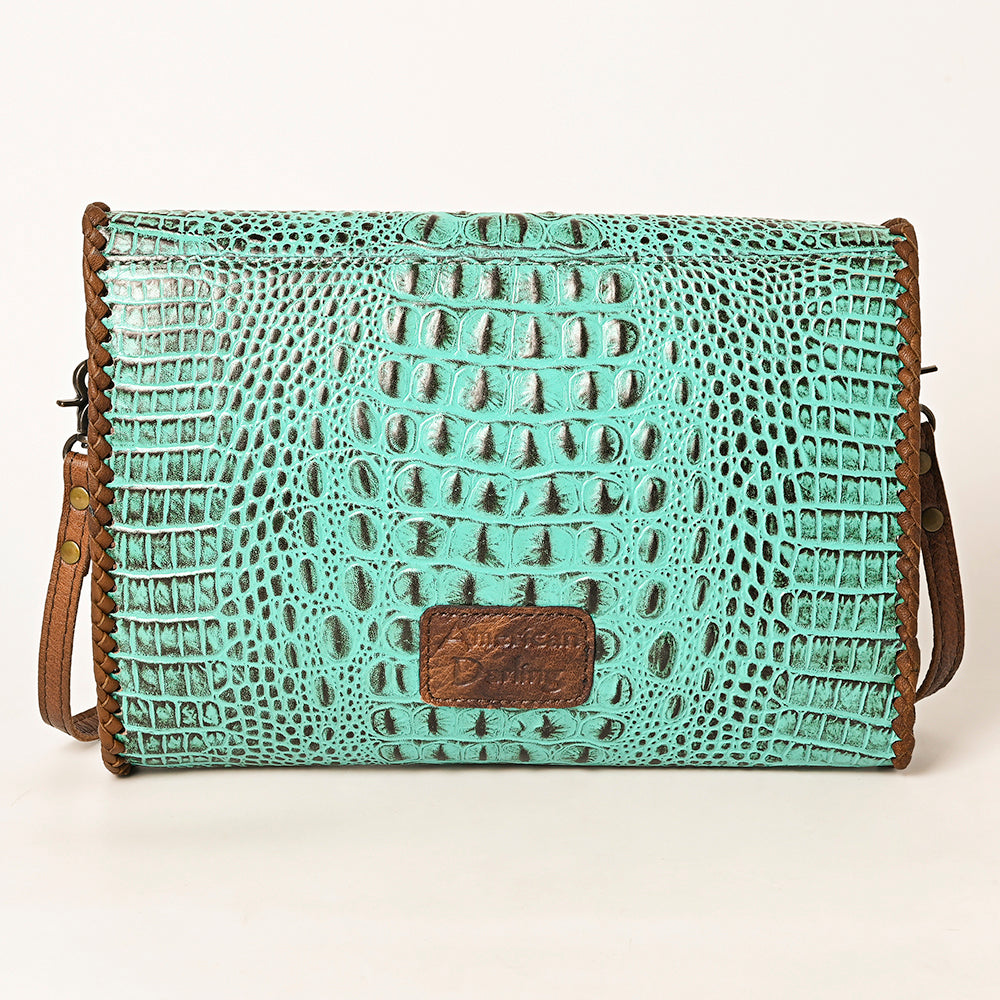 American Darling Crocodile-Embossed Leather Coin Purse