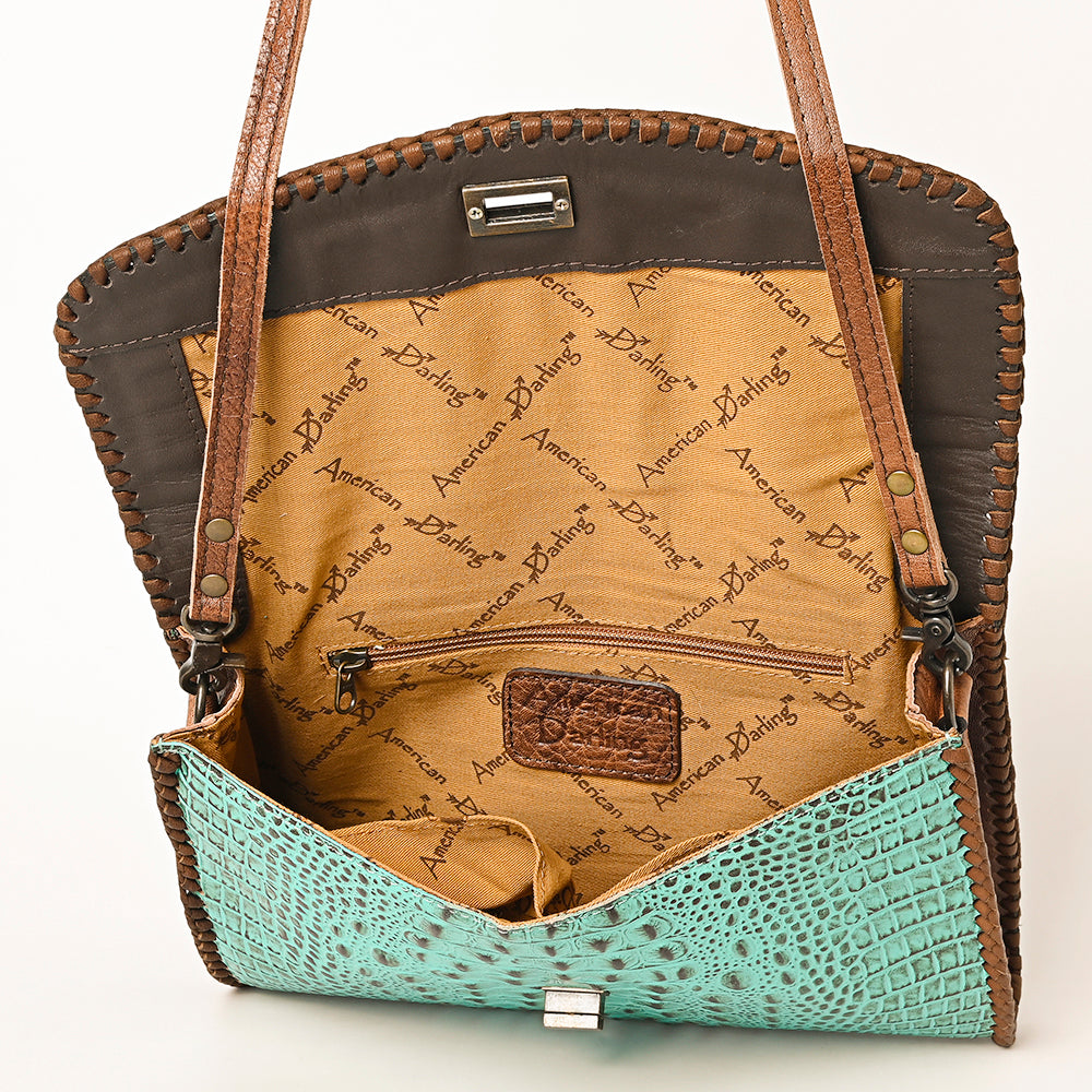 American Darling Crocodile-Embossed Leather Coin Purse