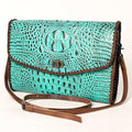 American Darling Crocodile-Embossed Leather Coin Purse