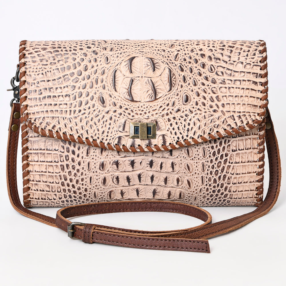 American Darling Crocodile-Embossed Leather Coin Purse