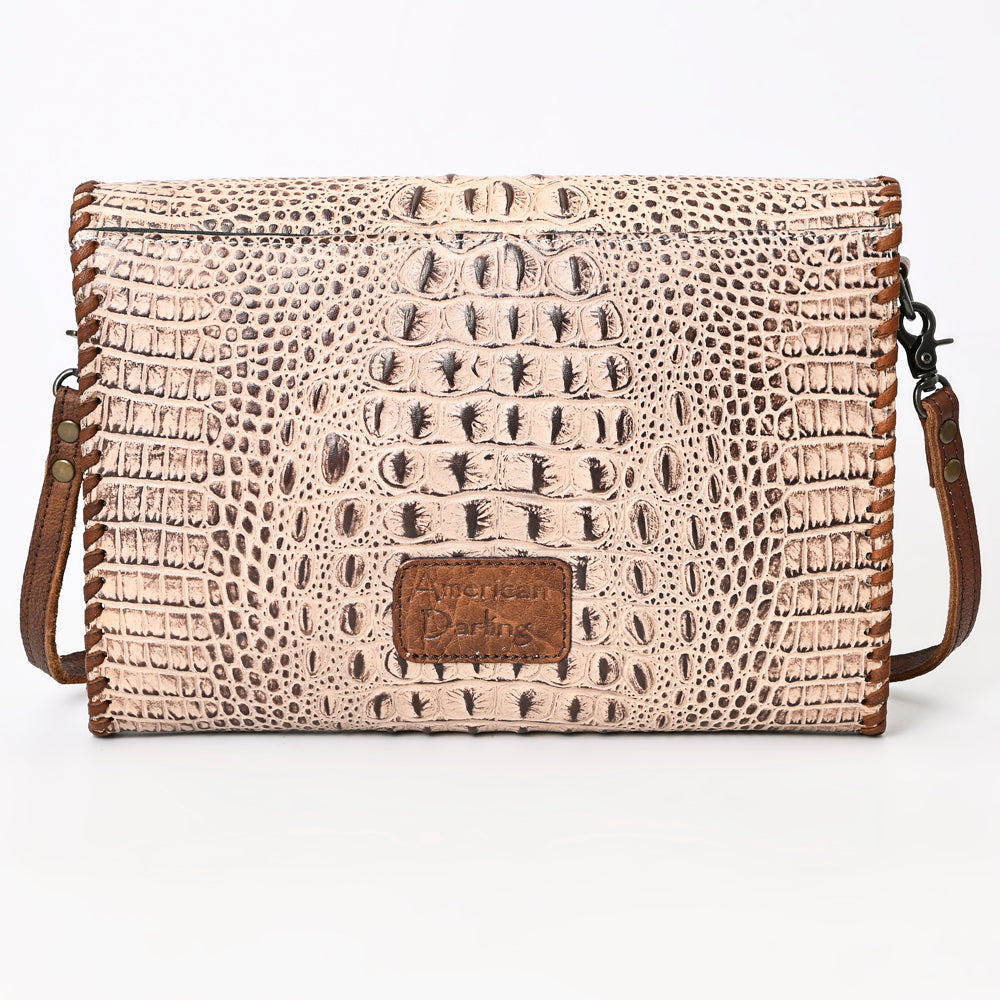American Darling Crocodile-Embossed Leather Coin Purse