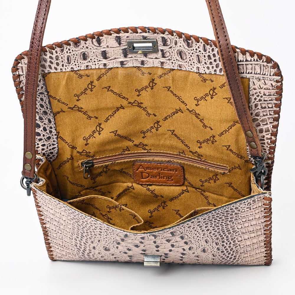 American Darling Crocodile-Embossed Leather Coin Purse
