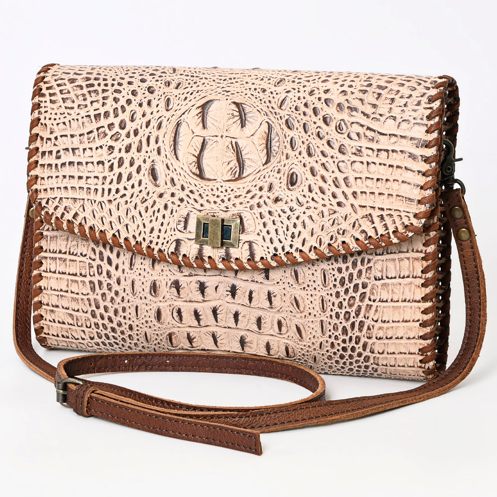 American Darling Crocodile-Embossed Leather Coin Purse