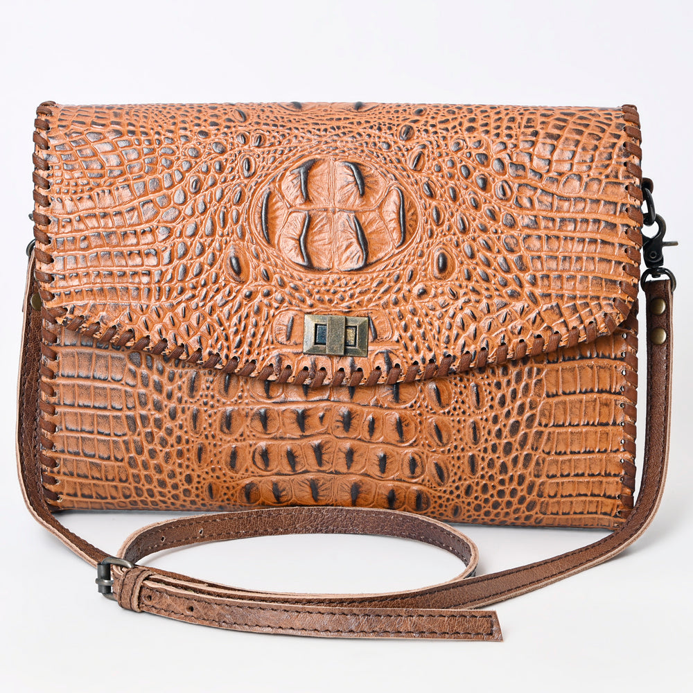 American Darling Crocodile-Embossed Leather Coin Purse