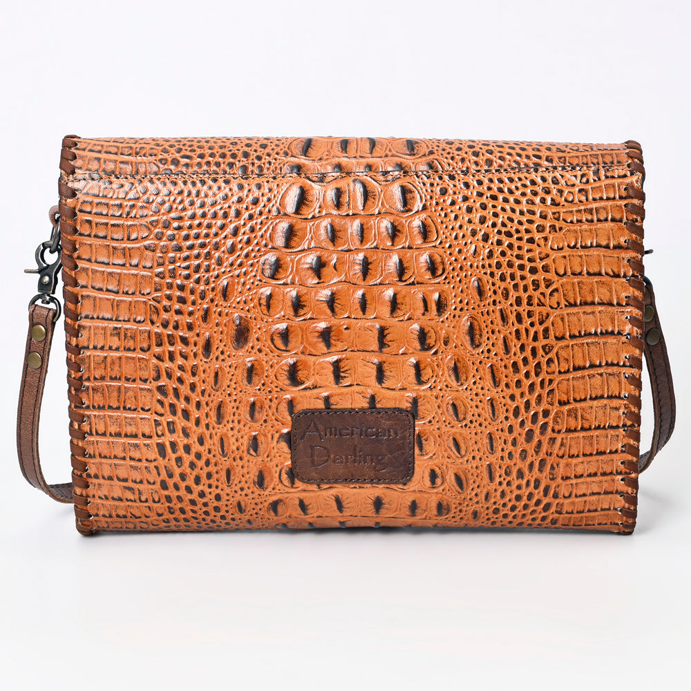 American Darling Crocodile-Embossed Leather Coin Purse