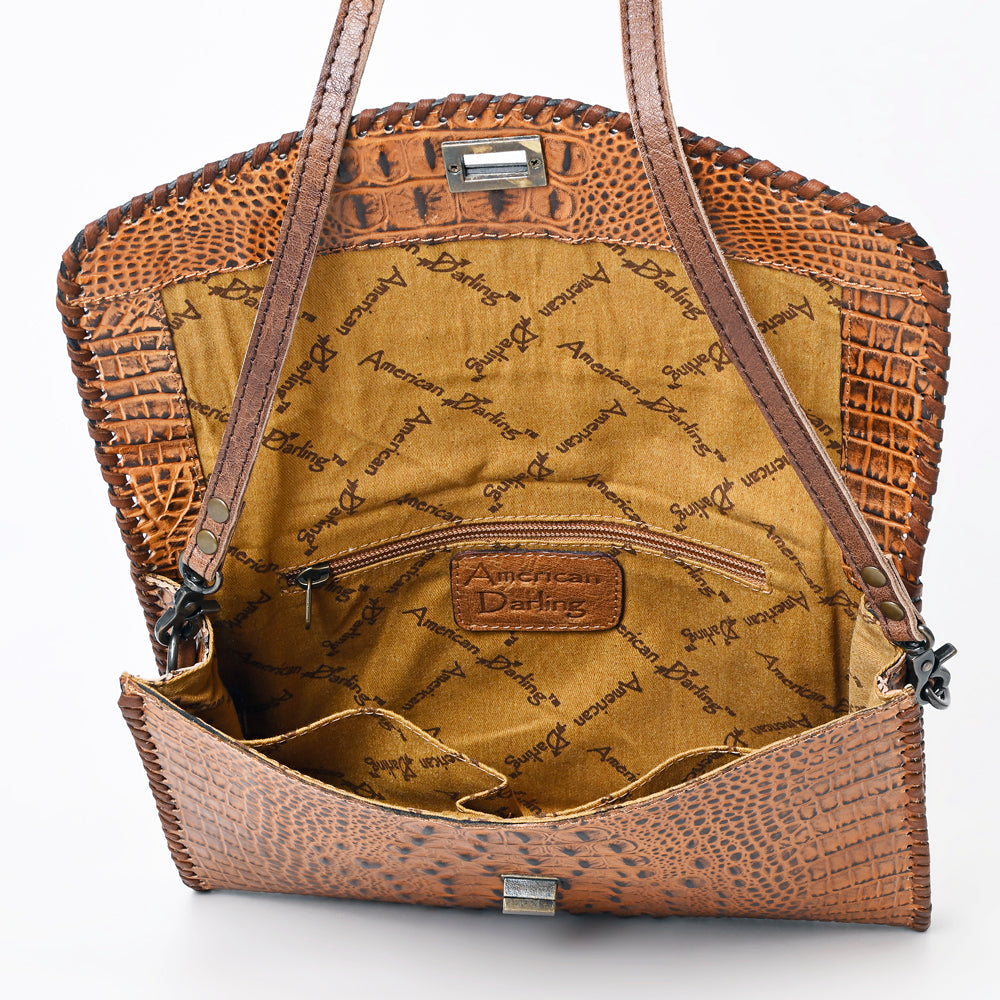 American Darling Crocodile-Embossed Leather Coin Purse
