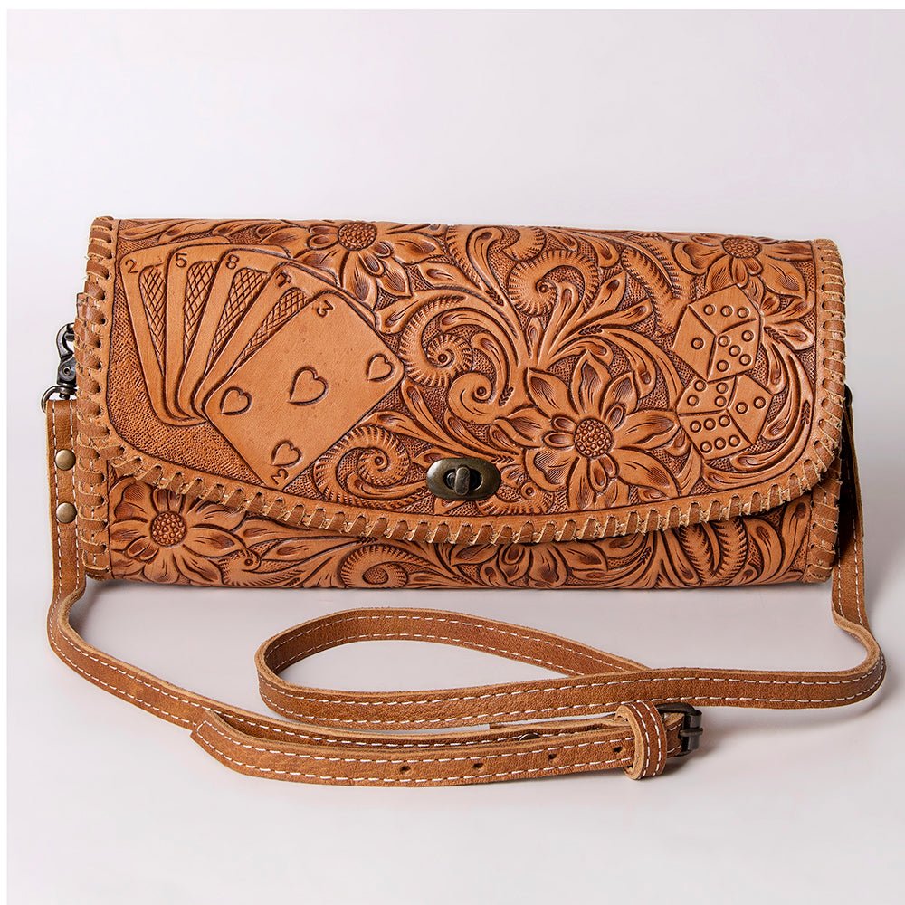 American Darling Wallet Hand Tooled Genuine Leather
