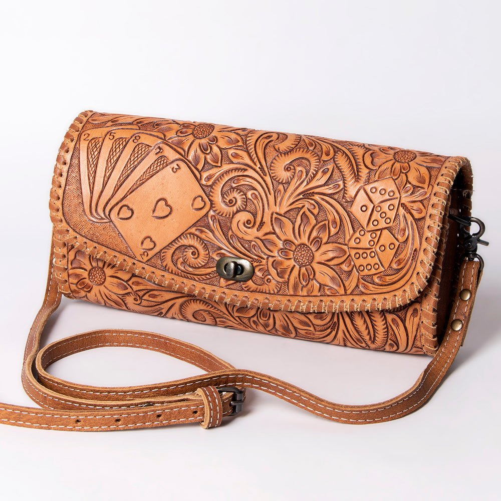 American Darling Wallet Hand Tooled Genuine Leather