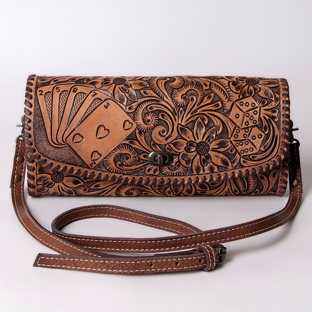 American Darling Wallet Hand Tooled Genuine Leather