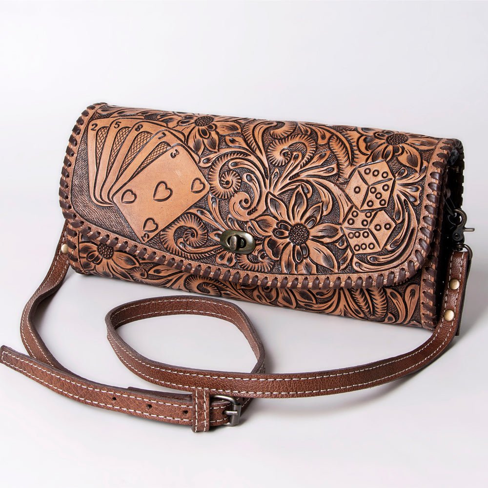American Darling Wallet Hand Tooled Genuine Leather