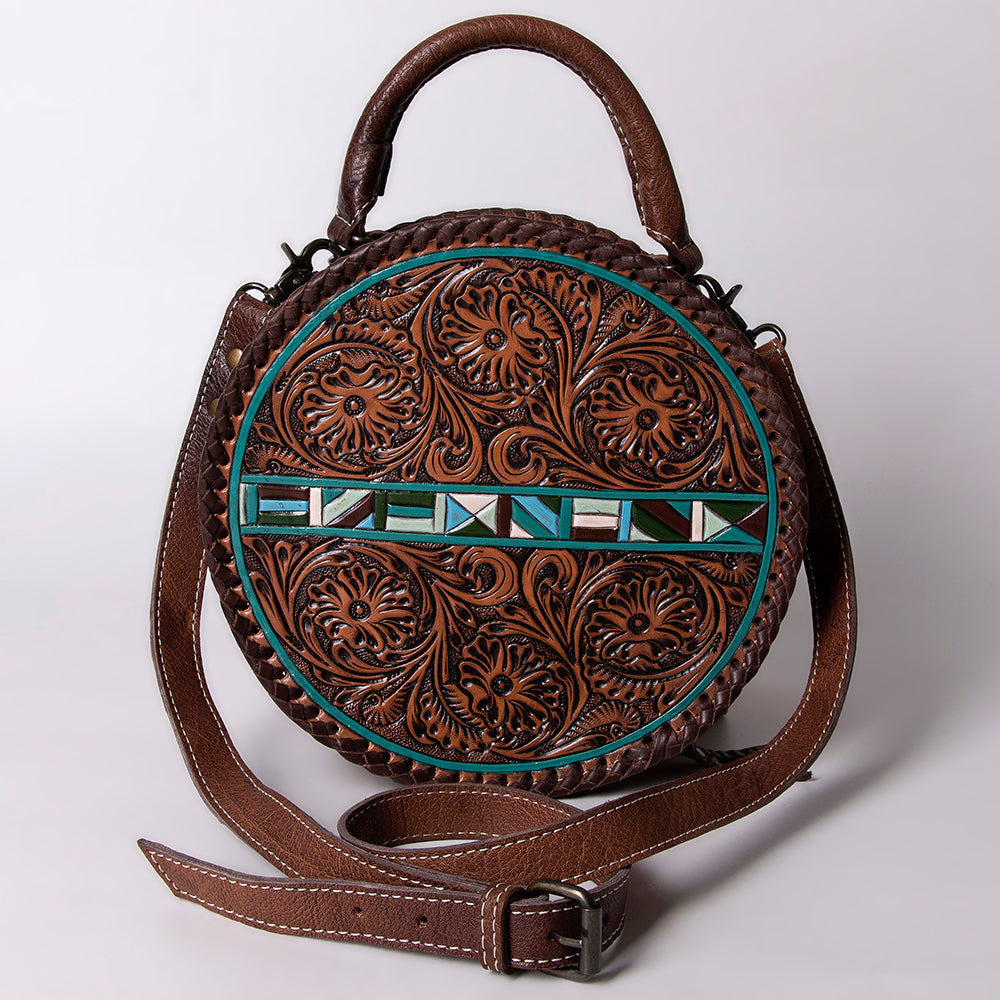 American Darling Hand-Tooled Genuine Leather Canteen Bag