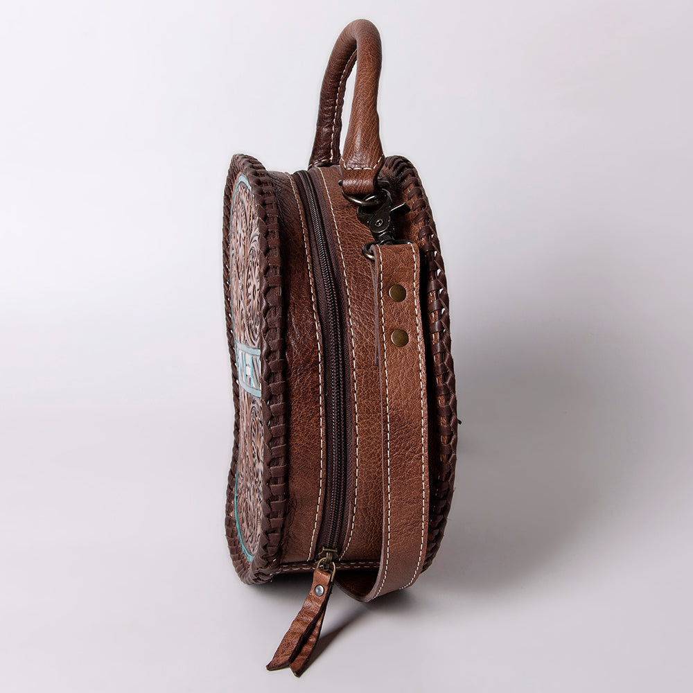 American Darling Hand-Tooled Genuine Leather Canteen Bag