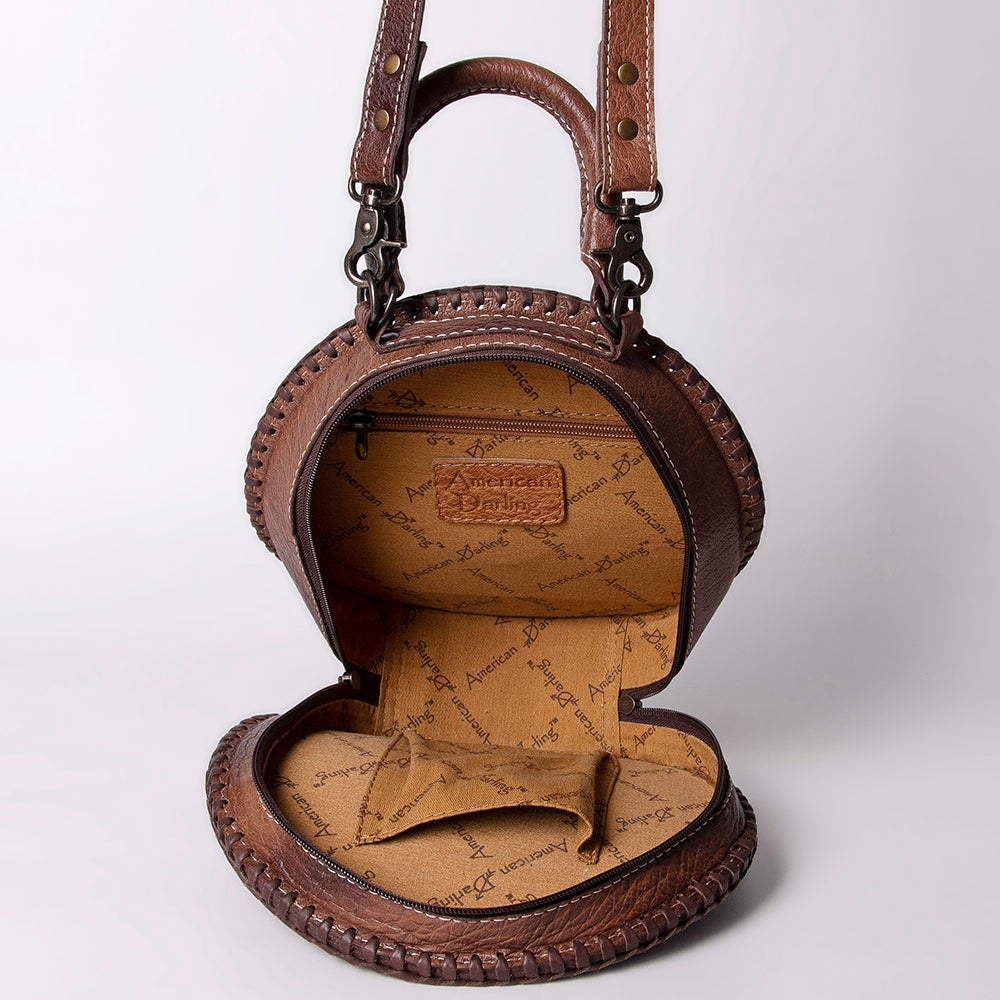American Darling Hand-Tooled Genuine Leather Canteen Bag