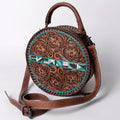 American Darling Hand-Tooled Genuine Leather Canteen Bag