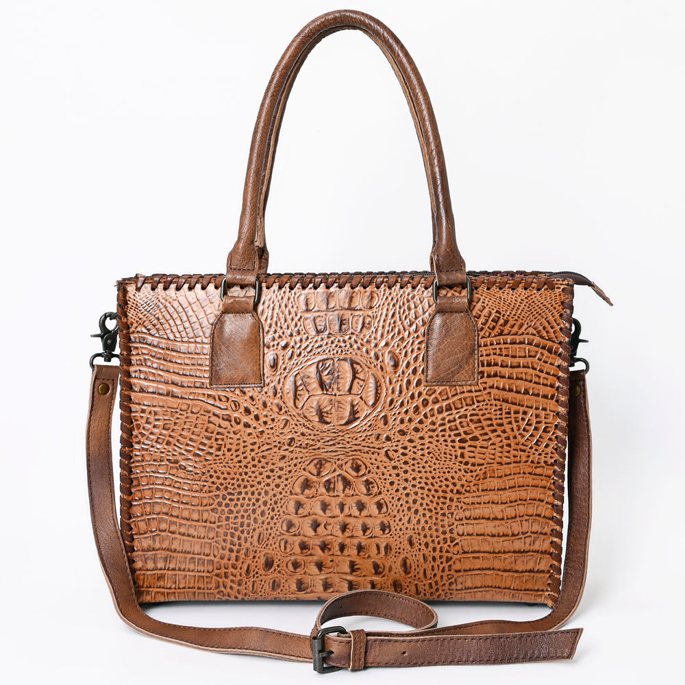 American Darling Briefcase Crocodile embossed Genuine Leather