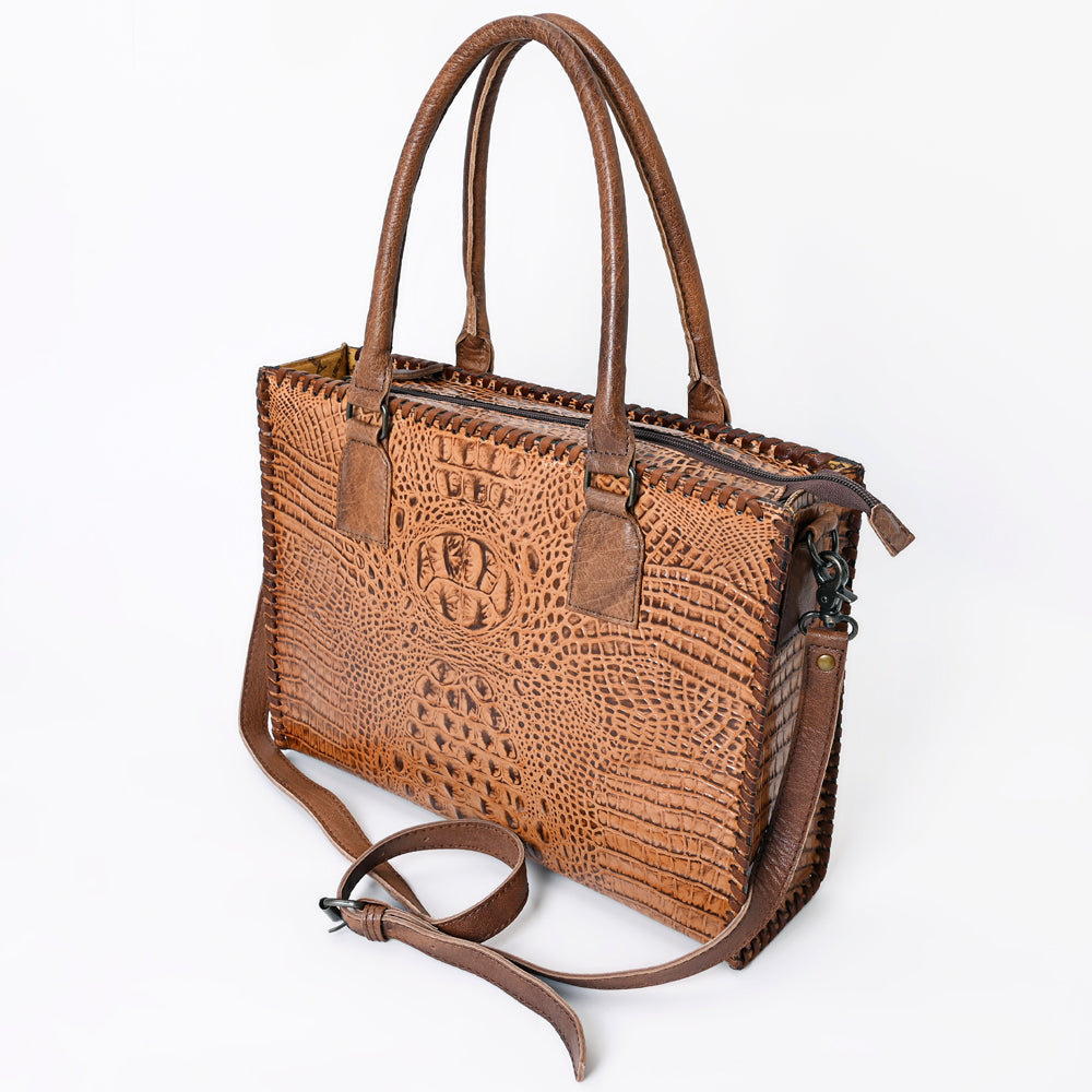 American Darling Briefcase Crocodile embossed Genuine Leather