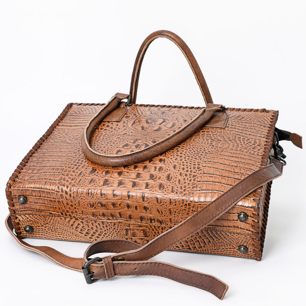 American Darling Briefcase Crocodile embossed Genuine Leather
